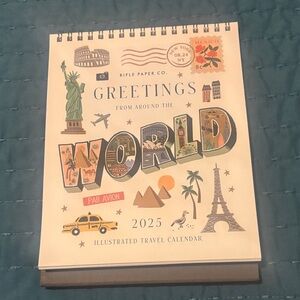 Rifle Paper Co. 2025 Travel Calendar with Colorful Illustrations